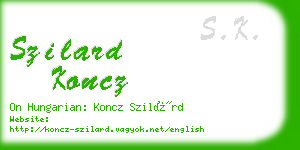 szilard koncz business card